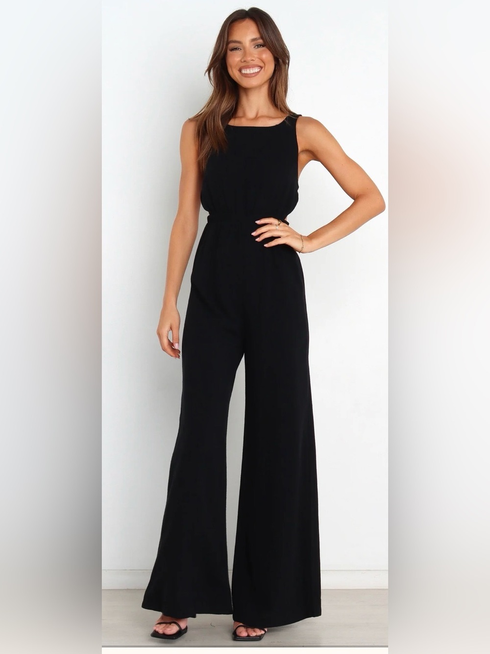 NWT Petal and Pup Eddie Black Wide-Leg Sleeveless Jumpsuit
